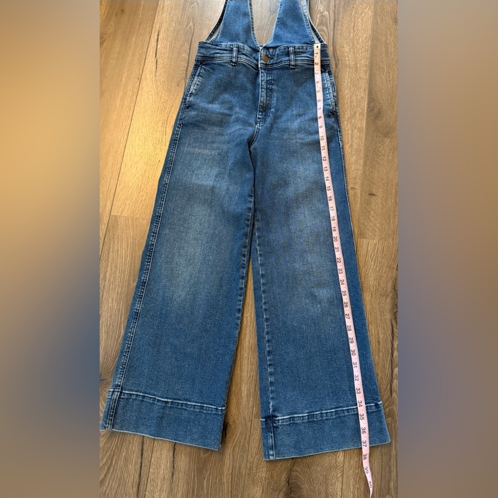 Free People A-Line Medium Wash Overalls Size 0 - Picture 11 of 13